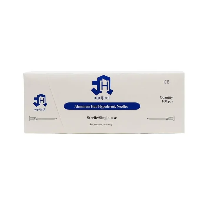 16g 1.5 inch Agriject Disposable Needles Aluminium Hub