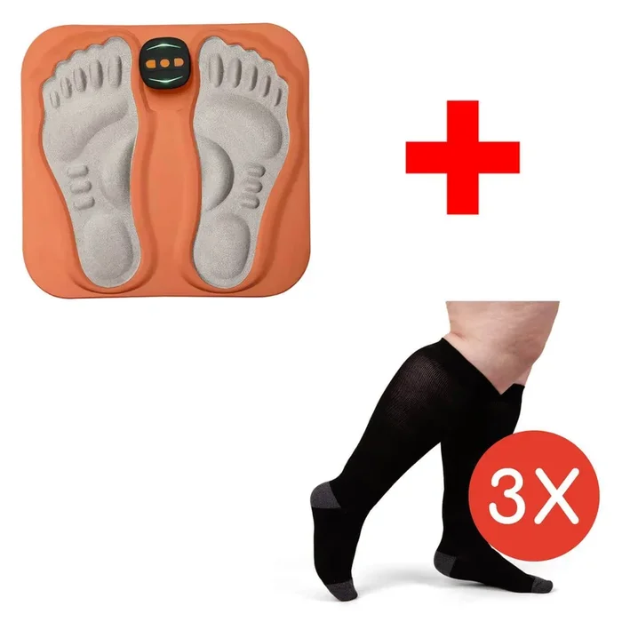 1x NMES Foot Massager 2.0 + 3 Pairs Extra Wide Compression Socks (ctb)