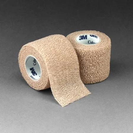 3M Coban Cohesive Bandage 2 Inch X 5 Yard Standard Compression Self-adherent Closure Tan NonSterile – 1582