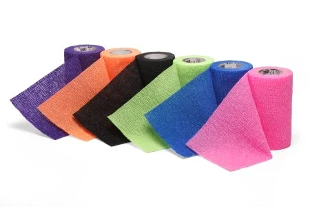 3M Coban LF Cohesive Bandage 5 Inch X 5 Yard Standard Compression Self-adherent Closure Bright Green / Bright Orange / Bright Pink / Purple / Blue / Black NonSterile – 2084C
