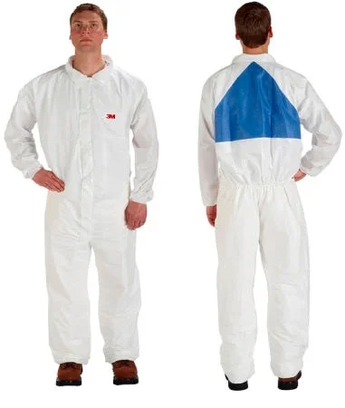 3M Coverall with Hood Medium White/Blue Disposable – 4540+BLK-