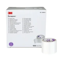 3M Medical Tape Durapore Single Use Roll Silk-Like Cloth 1 Inch X 1-1/2 Yard White NonSterile