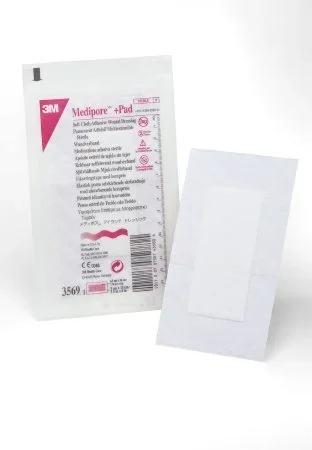 3M Medipore Adhesive Dressing 3-1/2 X 6 Inch Soft Cloth Rectangle White Sterile – 3569