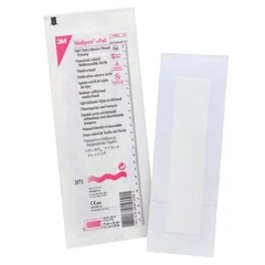 3M Medipore™ 3.5 x 10 Soft Cloth Rectangle 1.375 x 8 Pad White Sterile Adhesive Dressing, 100 EA/CS - Image 2