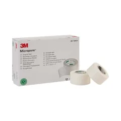 3M Micropore™ Medical Tape, White, 1 X 10 Yard, Paper, NonSterile, 12/Box