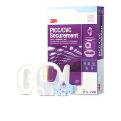 3M PICC/CVC Securement Device + Tegaderm I.V. Advanced Securement Dressing 1837-2100 Tegaderm 3-1/4 x 4-1/2 Rectangle Sterile, 80 EA/CS