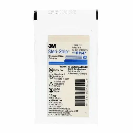 3M Steri-Strip 12mm x 100mm Reinforced Skin Closures Pack of 6