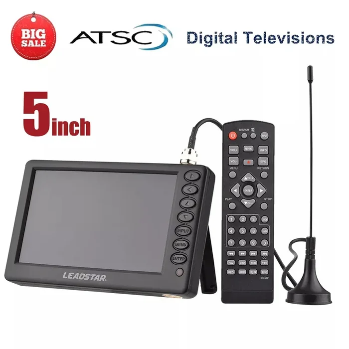 5″in Portable Digital ATSC TV Television HD Video Player Support FM/USB/TF J0Q6