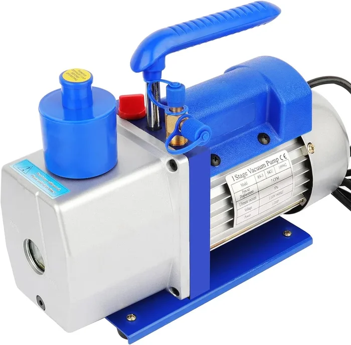 7CFM Rotary Vane Vacuum Pump 110V for HVAC/Auto AC R410a R134 Refrigerant Recharging or Wine Degassing, Laboratory, Medical or Milking