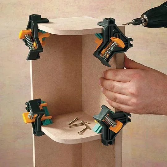 90 Degree Angle Clamps, DIY Wood working Corner Clip, Right Angle Clip Fixer, Set of 4 Clamp Tool with Adjustable Hand Tools