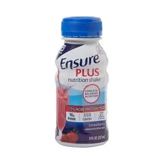 Abbott Nutrition Ensure Plus Nutrition Shake, Strawberry, 8-ounce bottle