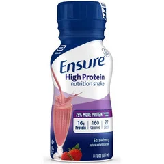 Abbott Nutrition Ensure Strawberry High Protein Nutrition Shake, 8-ounce bottle