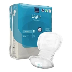 Abena Bladder Control Pad Abena Premium Light Super 7.8 X 16.5 Inch Moderate Absorbency Fluff / Polymer Core Size 4, 270 EA/CS
