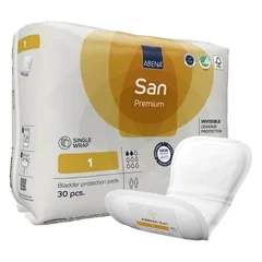 Abena Bladder Control Pad Abena San Premium 3.9 X 8.6 Inch Light Absorbency Fluff / Polymer Core Size 1, 300 EA/CS