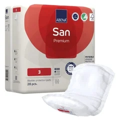 Abena Bladder Control Pad Abena San Premium 4.3 X 12.9 Inch Light Absorbency Fluff / Polymer Core Size 3, 196 EA/CS