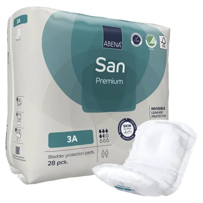 Abena San Premium Adult Incontinence Bladder Control Pad, 4″ x 13″