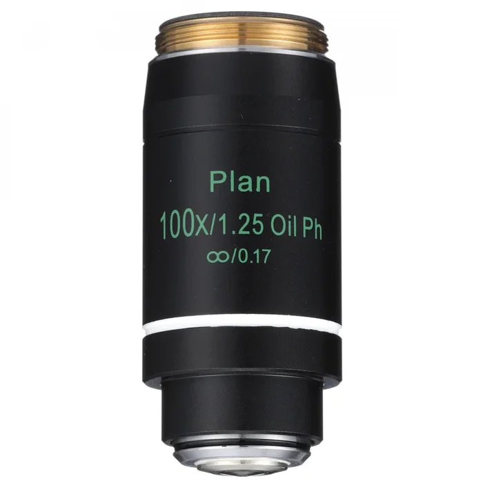 Accu-Scope Inc Objective 100XR Oil Infinity Plan Phase Objective, N.A. 1.25, W.D. 0.18mm For EXC-350 Microscope Series – 00-3176-PH