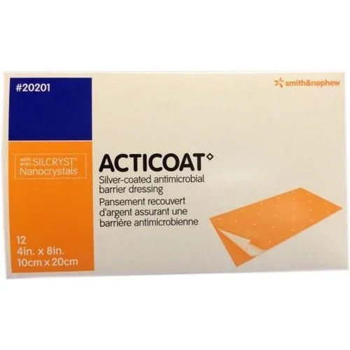 ACTICOAT Antimicrobial Barrier Burn Dressing with Nanocrystalline Silver 4″ x 8″