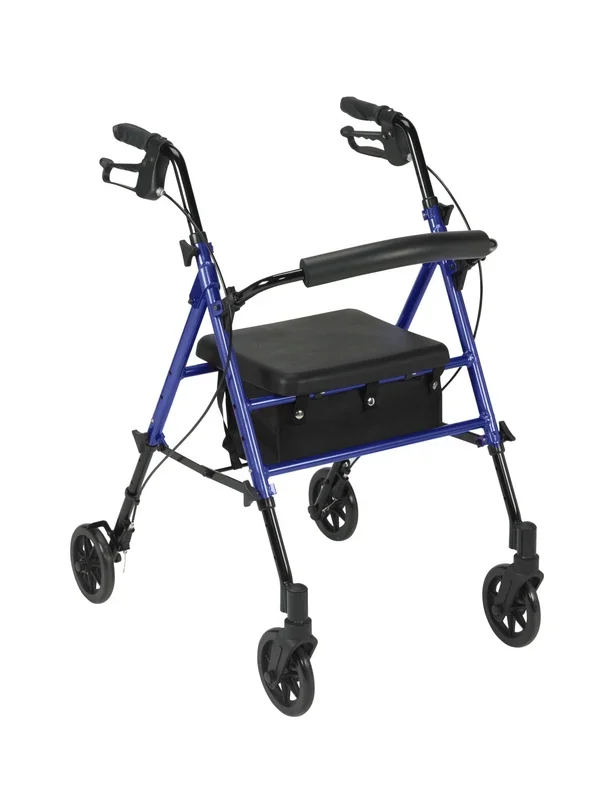 Adjustable Height Rollator Rolling Walker with 6″ Wheels, Blue