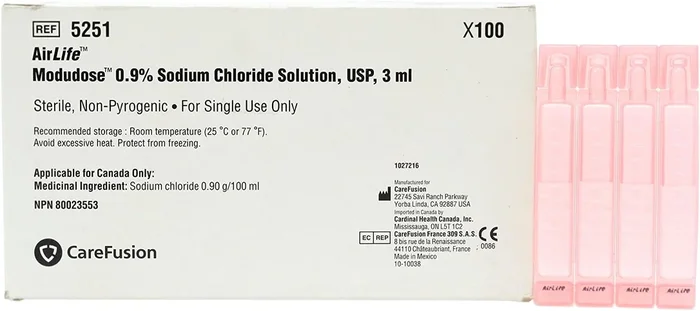 AirLife Modudose Unit Dose Saline 3mL 0.9% Inhalation – Case of 10 Boxes