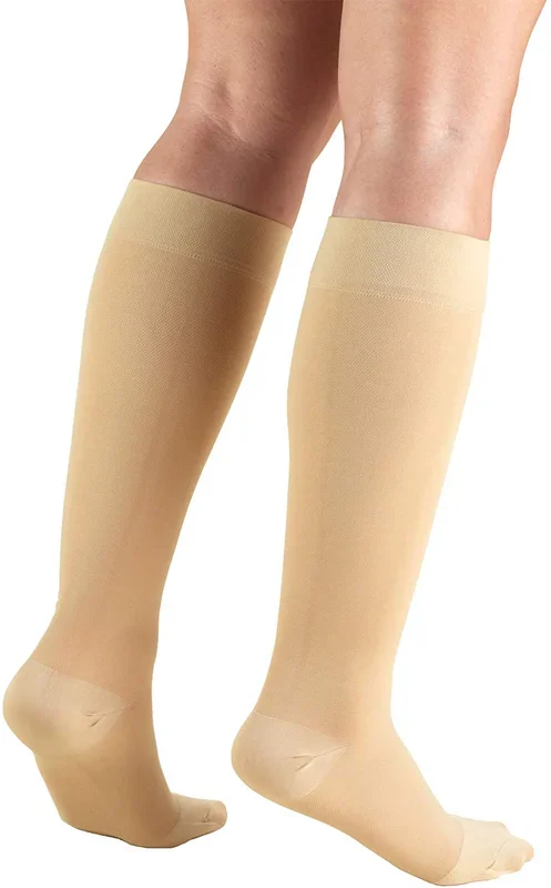 Alba Healthcare Compression Stockings Thigh High Medium Beige Closed Toe – B888-02