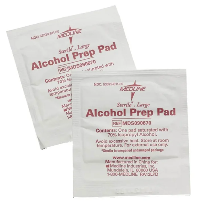 Alcohol Prep Pad, 2-Ply Large – Box of 100