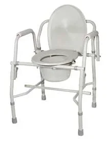 Alimed AliMed Commode Chair Alimed Fixed Arm Steel Frame Back Bar 19 to 23 Inch Height – 75564