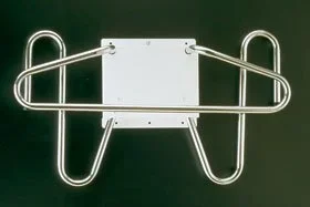 Alimed Apron and Glove Wall Rack 16 H X 28 W X 6 D Inch, 10 W X 9-3/4 H Inch Base Measurement, White, Baked Enamel, Heavy Duty, Holds Up To Six Aprons – 91-293