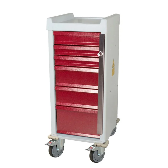 Alimed Harloff Narrow MRI Cart, Breakaway Lock 7-Drawer Narrow MRI Cart, Breakaway Lock, Hammer Grey – 937720/NA/NA/HMGY