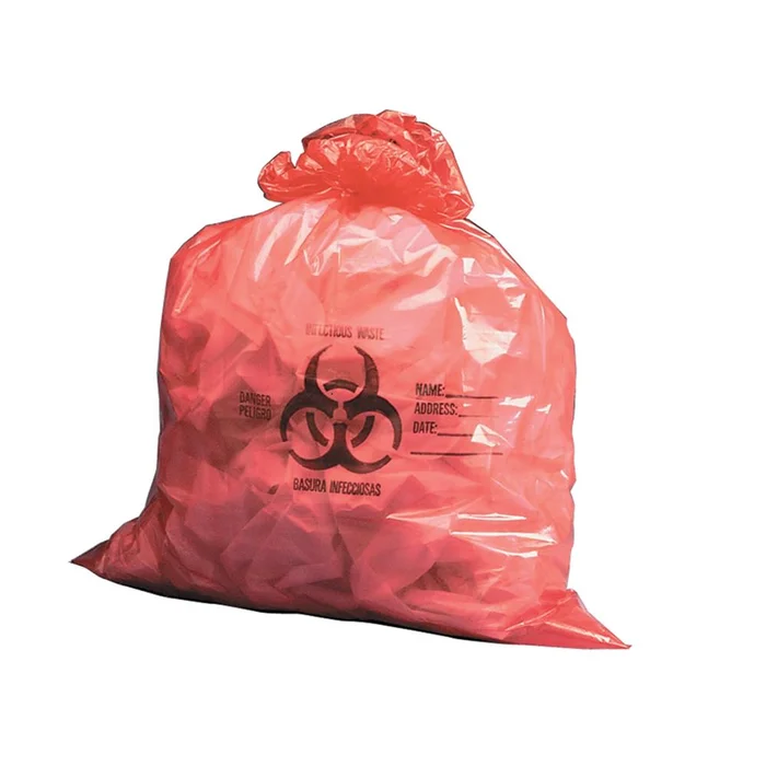 Alimed High- and Low-Density Red Biohazard Bags Red Biohazard Bag, 24″x26″, 10-gal, 1.5 mil, cs/200 – 923173