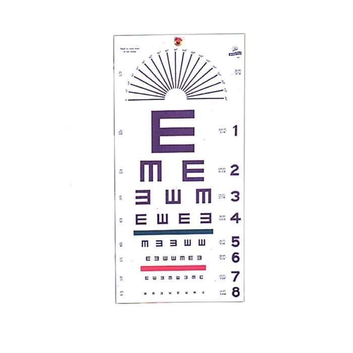 Alimed Illiterate/Tumbling E Hanging Eye Chart Illiterate/Tumbling E Hanging Eye Chart – 98EYE3-1