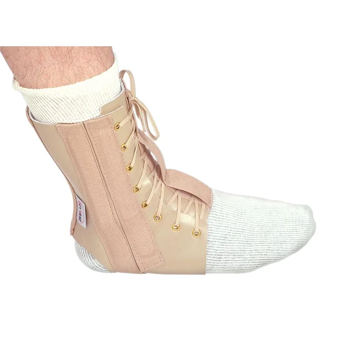 Alimed Leather Lace-Up Ankle Immobilizer Leather Ankle Immobilizer, Small – 60665/NA/SM