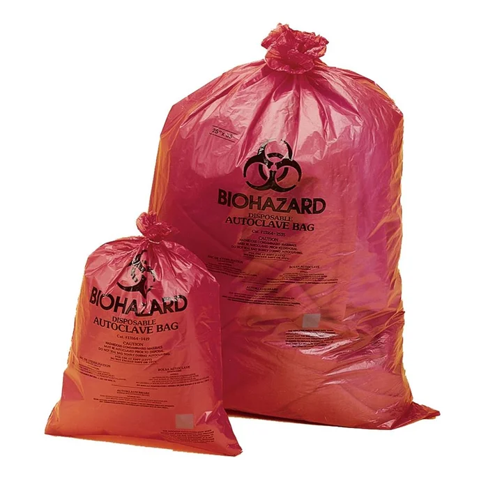 Alimed Orange-Red Biohazard Disposal Bags Orange-Red Biohazard Disposal Bags, .0381mm, 79x97cm, 20-30 gal cap. – 923817