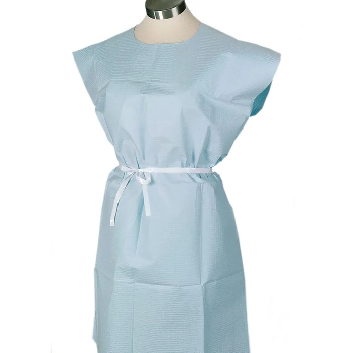 Alimed Poly/Tissue and Cellulose Tissue Disposable Exam Gowns Disposable Exam Gown, Cellulose/Tissue, 3-Ply, White – 98UNI7-12
