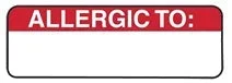 Allergy Warning Medical Labels, Roll