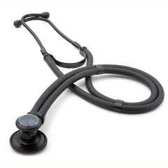 American Diagnostic Sprague Stethoscope Adscope® Black 2-Tube 22 Inch Tube Double-Sided Chestpiece, 1/EA