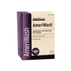 Ameriderm AmeriWash Anti-Microbial Lotion Soap with PCMX, Vitamin E Enriched, 800mL