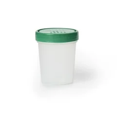 Amsino International Specimen Container Amsure Plastic 120 mL (4 oz.) Screw Cap Unprinted NonSterile, 500 EA/CS