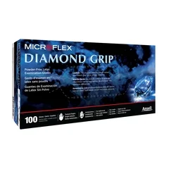 Ansell Exam Glove Diamond Grip™ NonSterile White Powder Free Latex Ambidextrous Textured Fingertips Not Chemo Approved Large, 100/BX, 10BX/CS