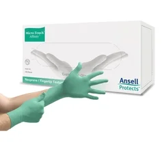Ansell Exam Glove Micro-Touch Affinity Small NonSterile Polychloroprene Standard Cuff Length Textured Fingertips Green Chemo Tested, 10/CS