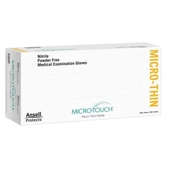 Ansell Exam Glove Micro-Touch Micro-Thin Small NonSterile Nitrile Standard Cuff Length Textured Fingertips Blue Not Rated, 3000/CS - Image 2