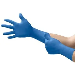Ansell Exam Glove SafeGrip Large NonSterile Latex Extended Cuff Length Textured Fingertips Blue Not Chemo Approved, 50 EA/BX - Image 2