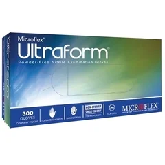 Ansell Exam Glove Ultraform Medium NonSterile Nitrile Standard Cuff Length Textured Fingertips Blue Not Chemo Approved, 3000 EA/CS