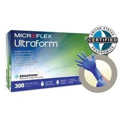 Ansell Exam Glove Ultraform x-Large NonSterile Nitrile Standard Cuff Length Textured Fingertips Blue Not Chemo Approved, 2500 EA/CS - Image 2