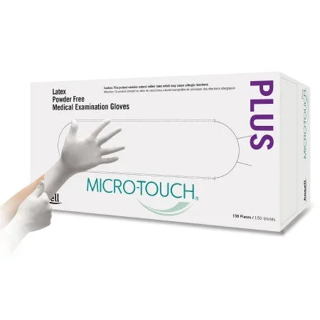 Ansell Micro-Touch Plus Latex Exam Gloves – Large 150/Box
