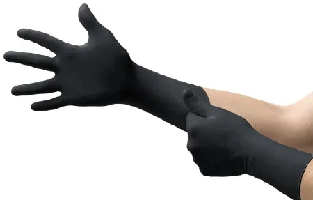 Ansell MICROFLEX MIDKNIGHT XTRA Exam Glove MICROFLEX MIDKNIGHT XTRA Medium NonSterile Nitrile Extended Cuff Length Fully Textured Black Not Chemo Approved – 93-862-