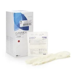 Ansell Surgical Glove GAMMEx Non-Latex PI Size 7 Sterile Pair Polyisoprene Extended Cuff Length Smooth White Not Chemo Approved, 200 EA/CS