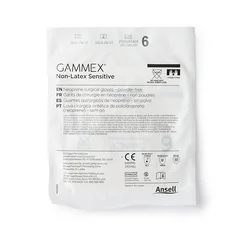 Ansell Surgical Glove GAMMEX Non-Latex Sensitive Size 6 Sterile Polychloroprene Standard Cuff Length Micro-Textured Cream Chemo Tested, 50 EA/BX - Image 2
