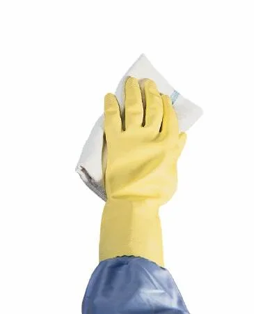 Ansell Utility Glove Flock Lined Latex Yellow 12 Inch Straight Cuff NonSterile