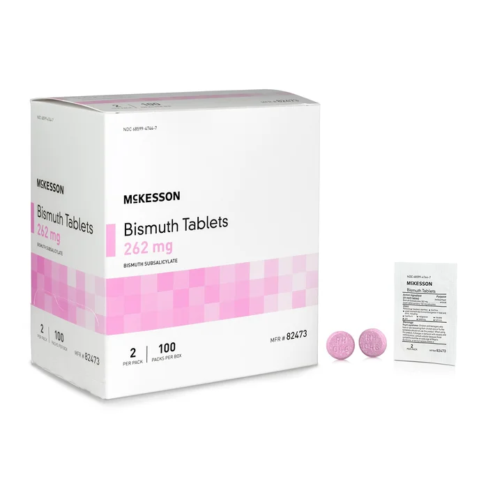Anti-Diarrheal McKesson Brand 262 mg Strength Tablet 100 per Box